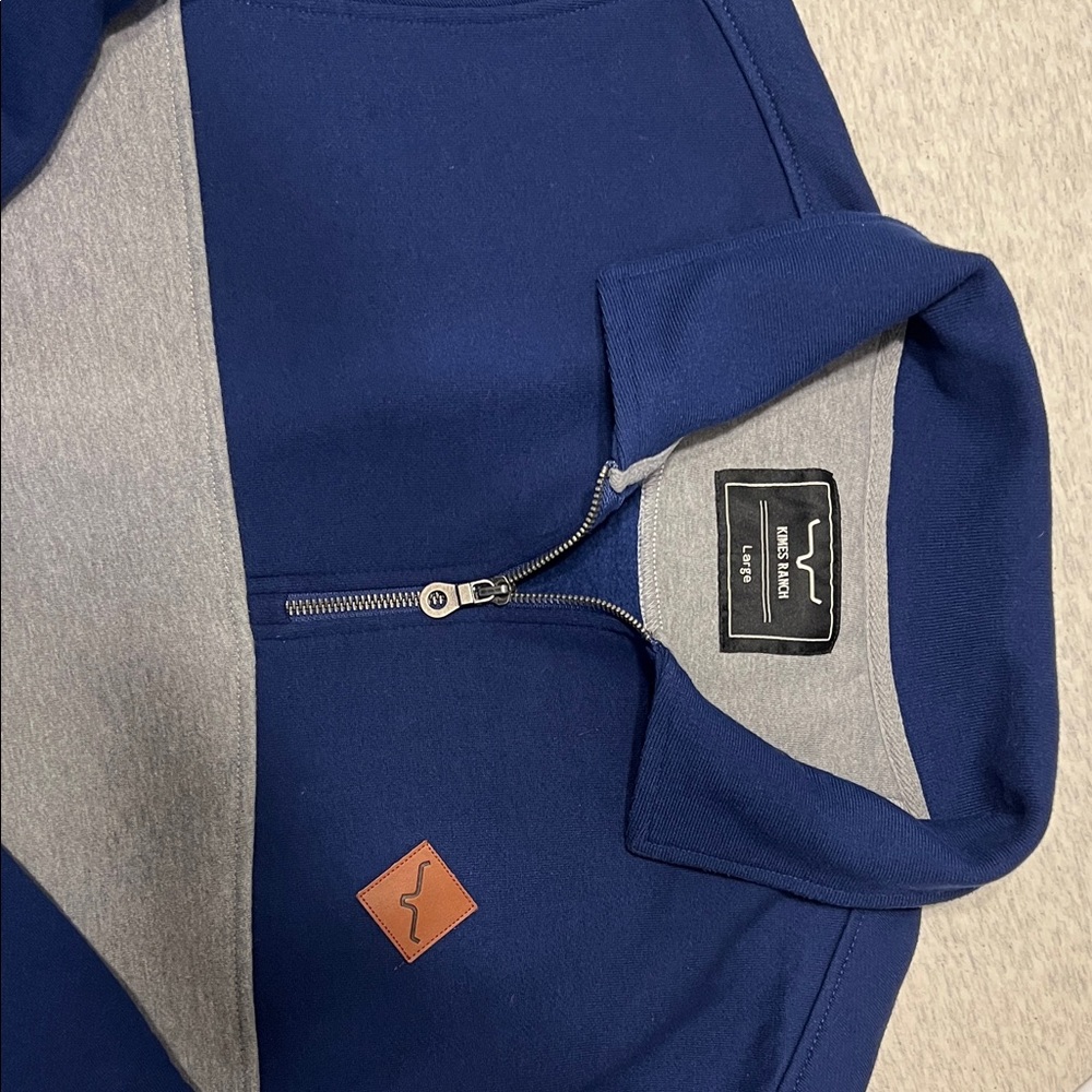 Kimes Ranch Blue and Gray Zip-Up Sweater - Picture 3 of 3